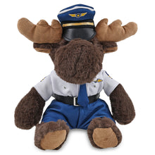 SUPER SOFT PLUSH WITH RED PLAID HOODIE - MOOSE WITH PILOT DRESS UP