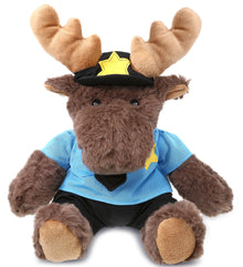 PLUSH POLICE - SUPER SOFT PLUSH WITH RED PLAID HOODIE - MOOSE
