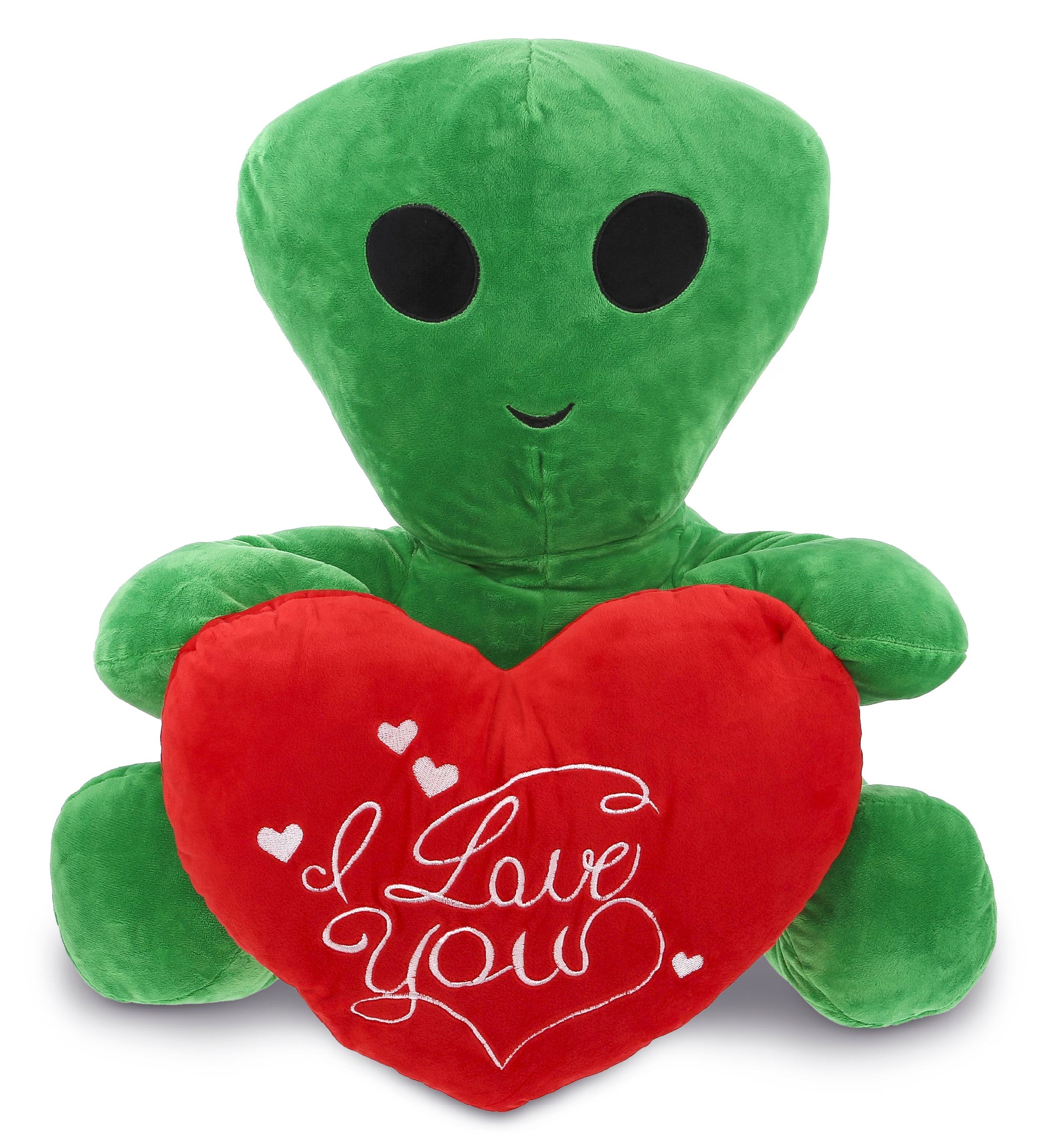 PLUSH PILLOW - I LOVE YOU RED HEART - 12 INCH - XL PLUSH - ALIEN 18"
