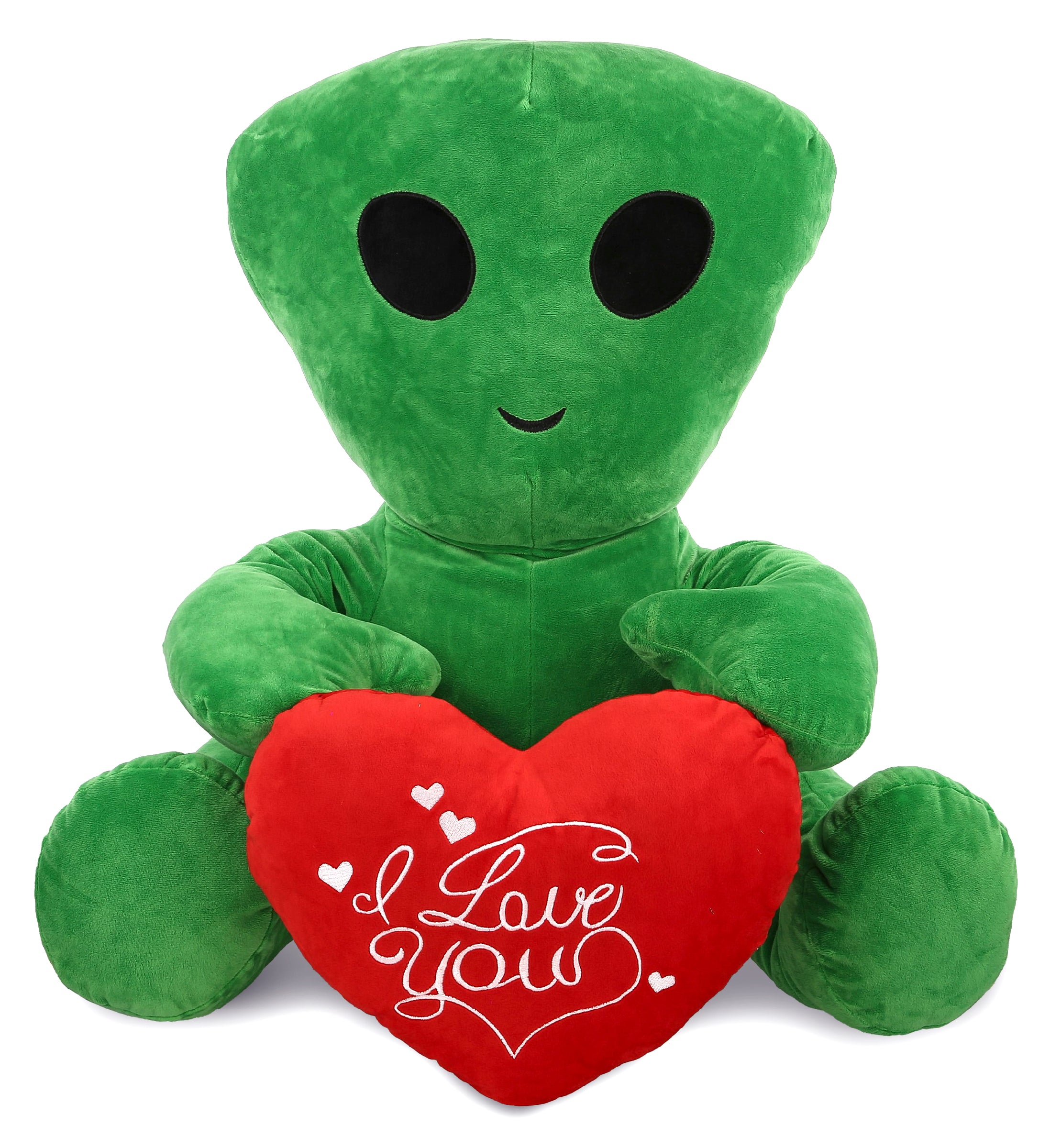 PLUSH PILLOW - I LOVE YOU RED HEART - 12 INCH - XL PLUSH - ALIEN 24"