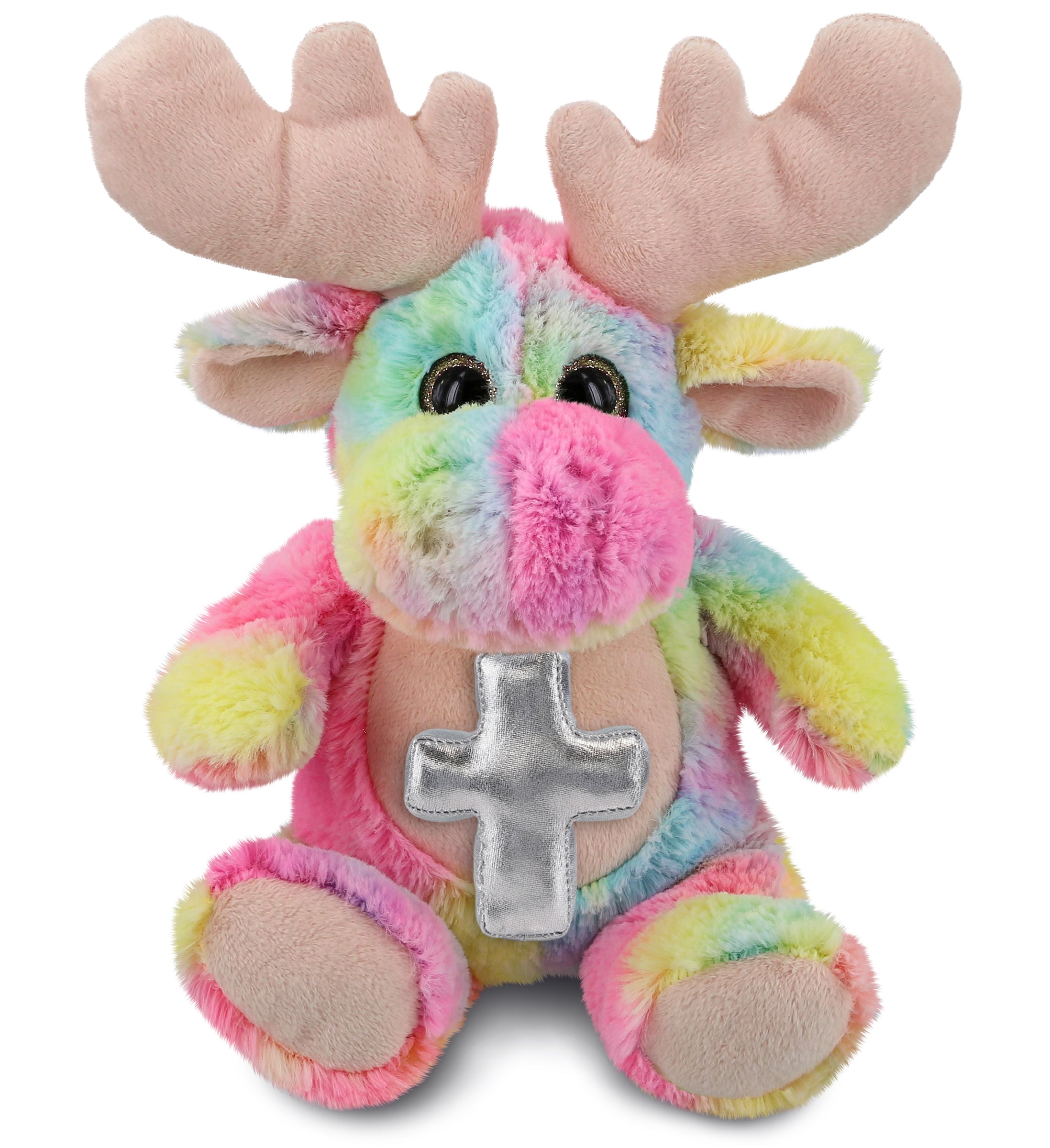 PLUSH CROSS - SUPER-SOFT PLUSH - RAINBOW MOOSE 9"