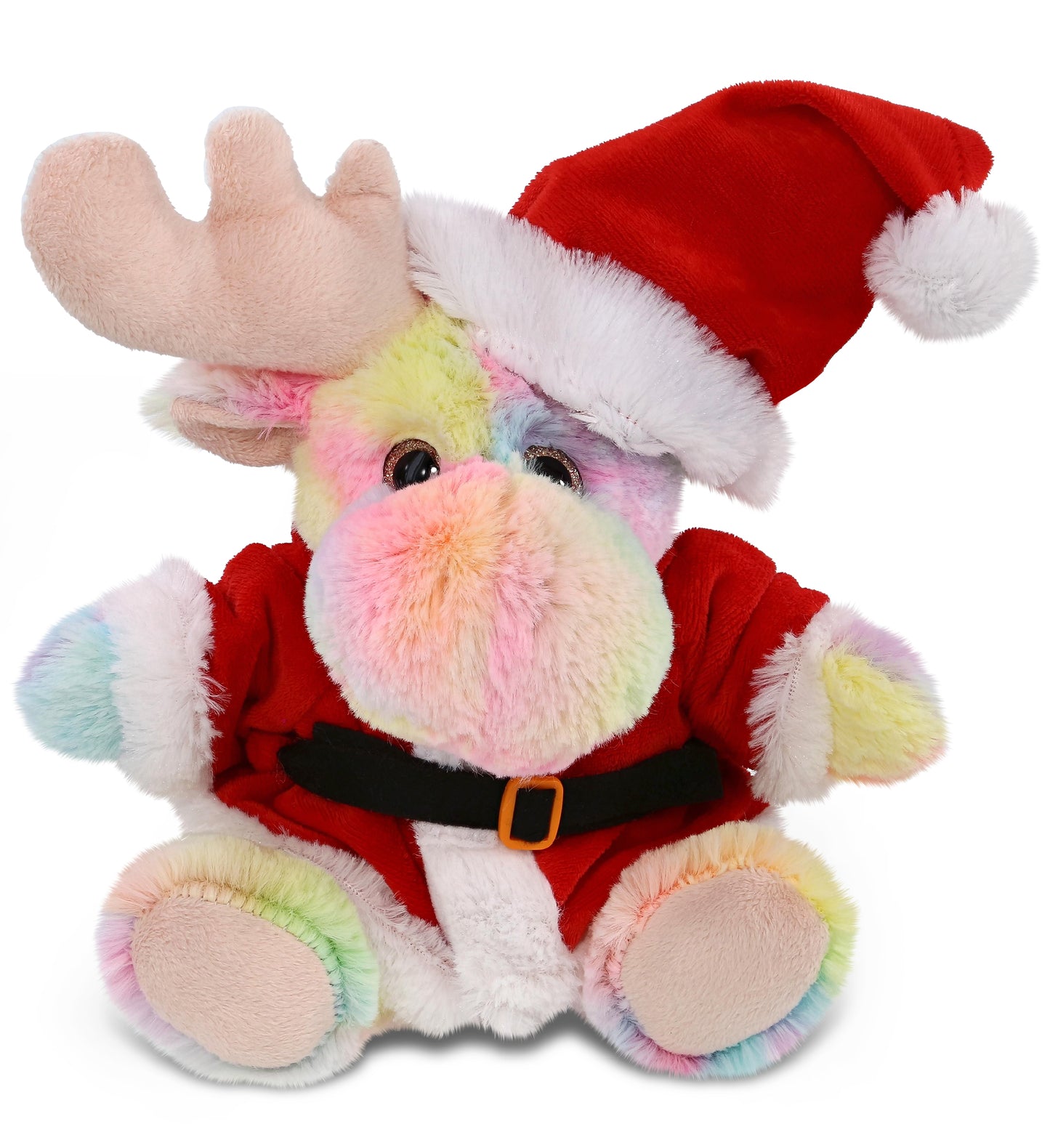 PLUSH SANTA - SUPER-SOFT PLUSH - RAINBOW MOOSE 9"