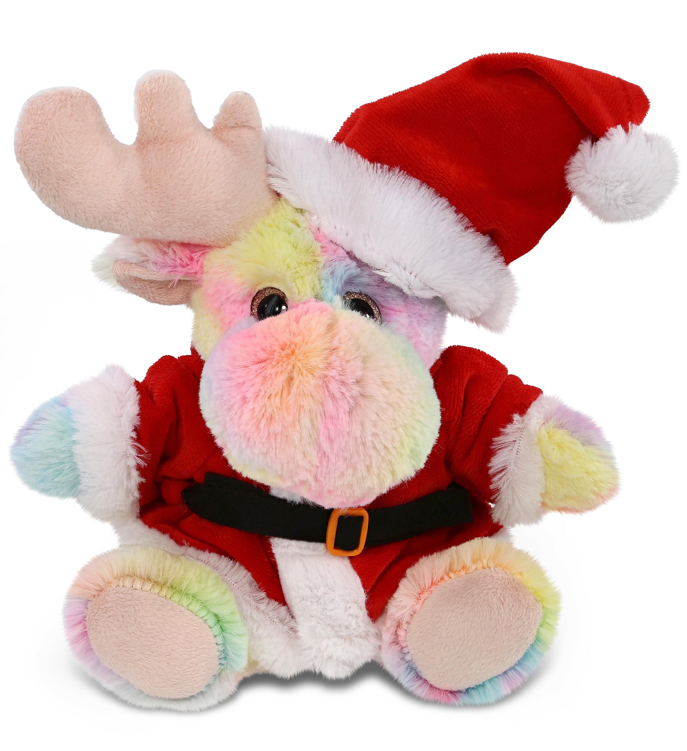PLUSH SANTA - SUPER-SOFT PLUSH - RAINBOW MOOSE 9"