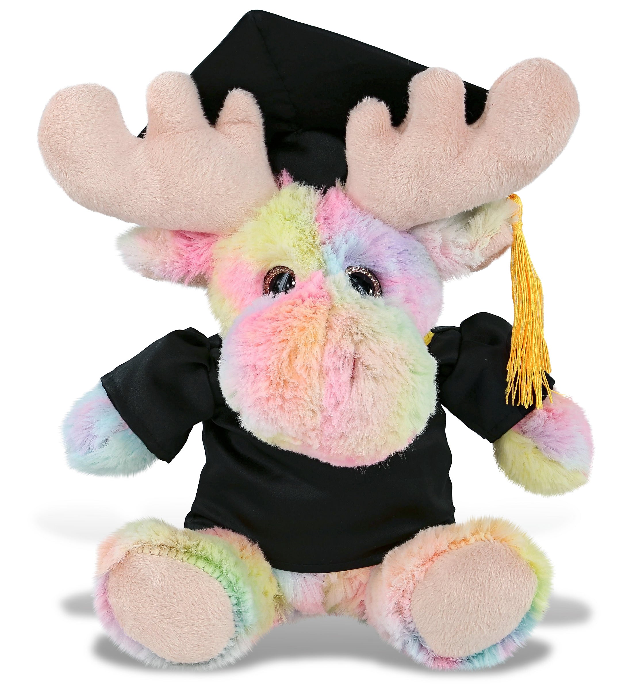 PLUSH GRADUATION - SUPER-SOFT PLUSH - RAINBOW MOOSE 9"