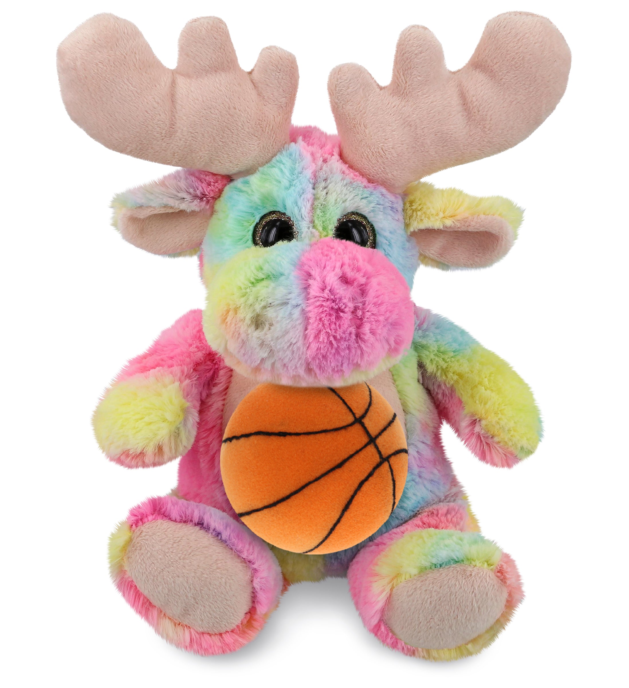 PLUSH BASKETBALL - SUPER-SOFT PLUSH - RAINBOW MOOSE 9"