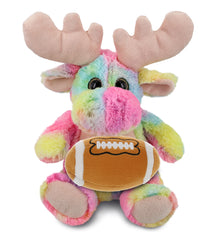 SUPER-SOFT PLUSH - RAINBOW MOOSE 9" WITH FOOTBALL PLUSH