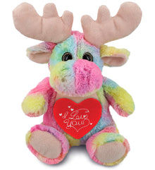 PLUSH I LOVE YOU RED HEART - SUPER-SOFT PLUSH - RAINBOW MOOSE 9"