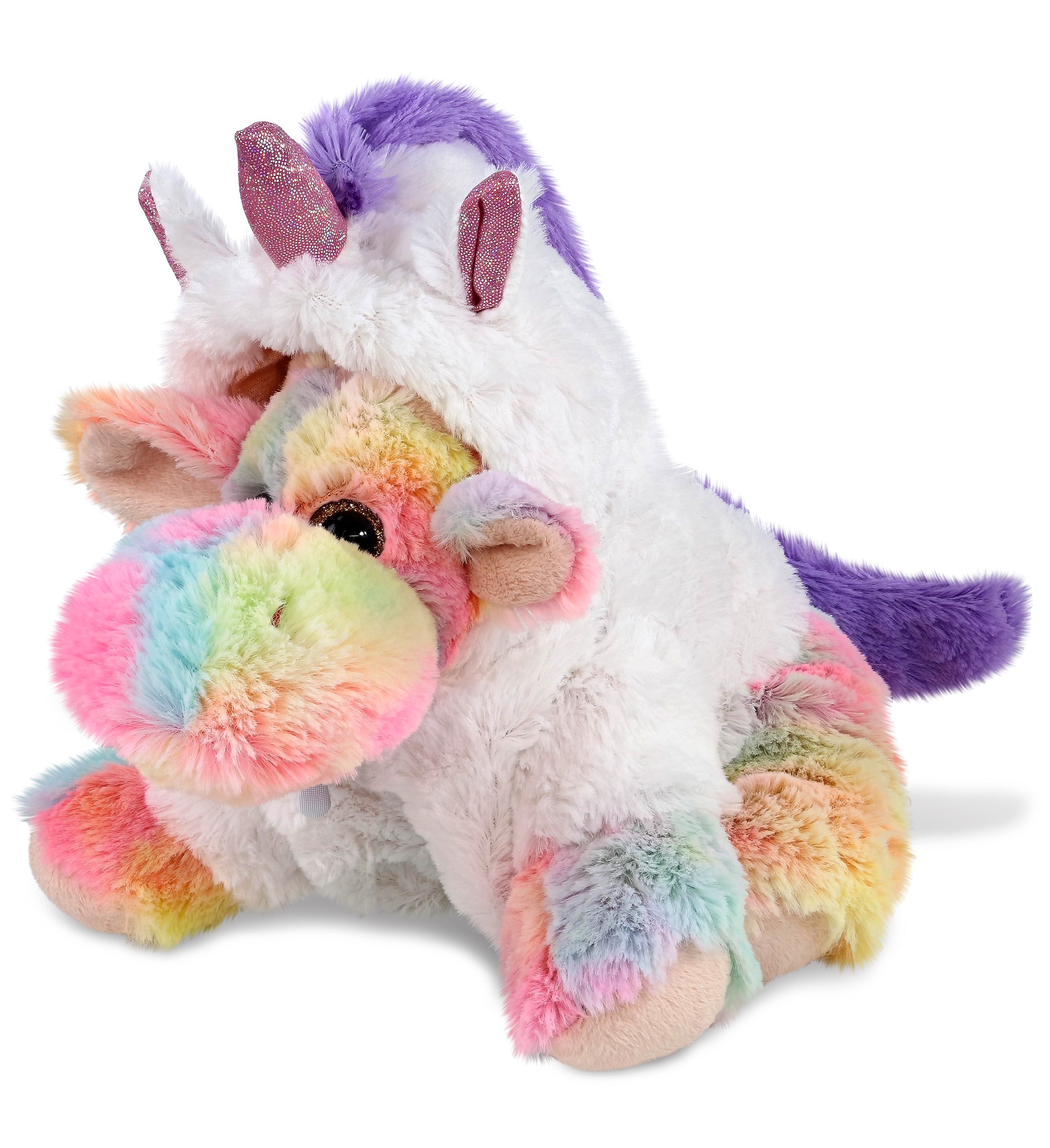 PLUSH UNICORN - SUPER-SOFT PLUSH - RAINBOW FLOPPY MOOSE 9"