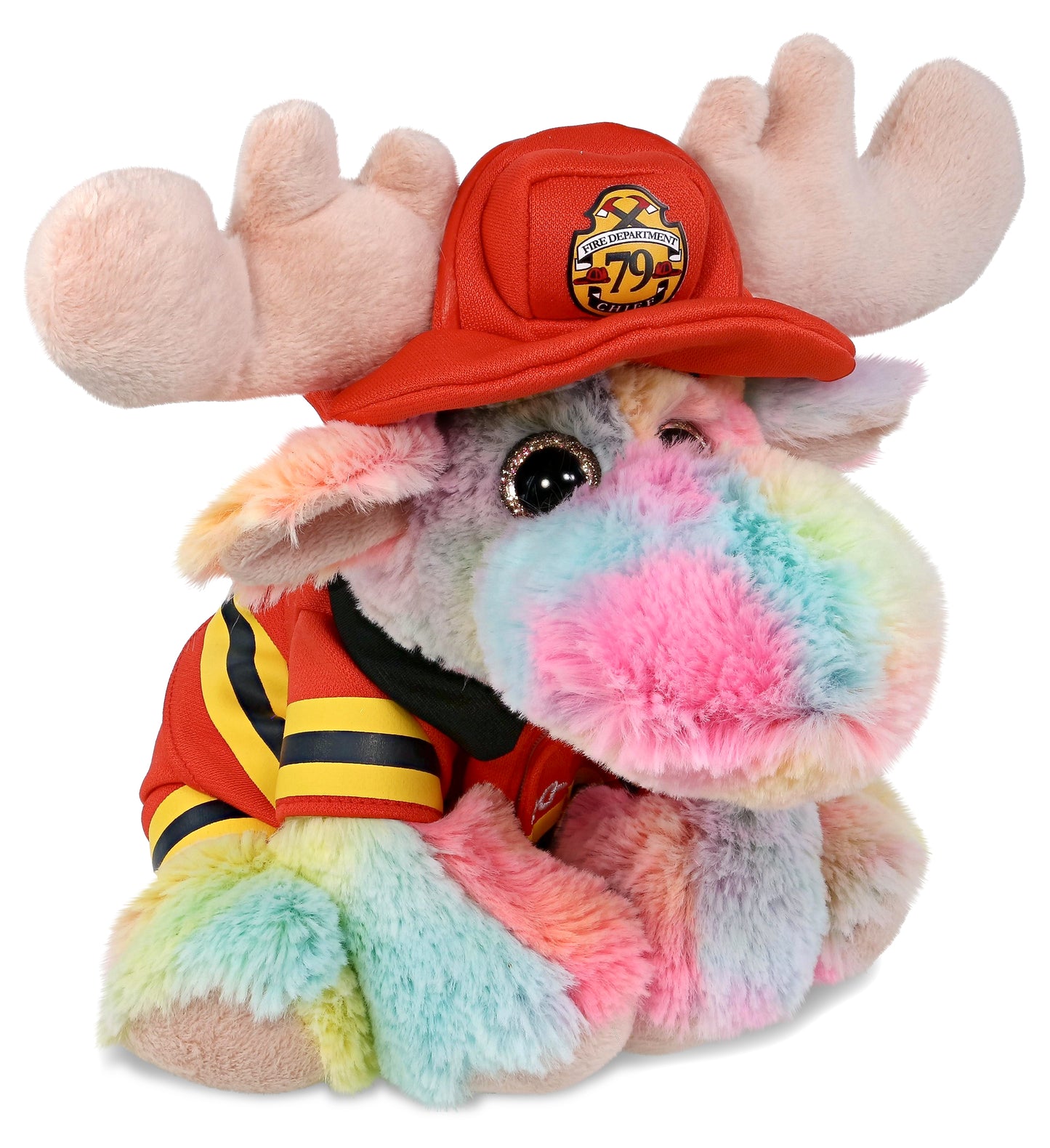 PLUSH FIREMAN - SUPER-SOFT PLUSH - RAINBOW FLOPPY MOOSE 9"