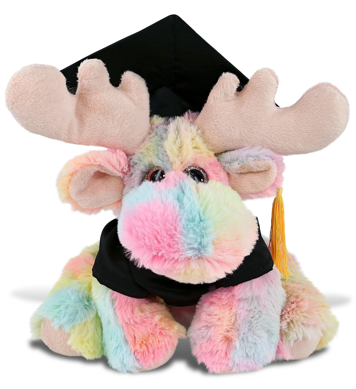 PLUSH GRADUATION - SUPER-SOFT PLUSH - RAINBOW FLOPPY MOOSE 9"