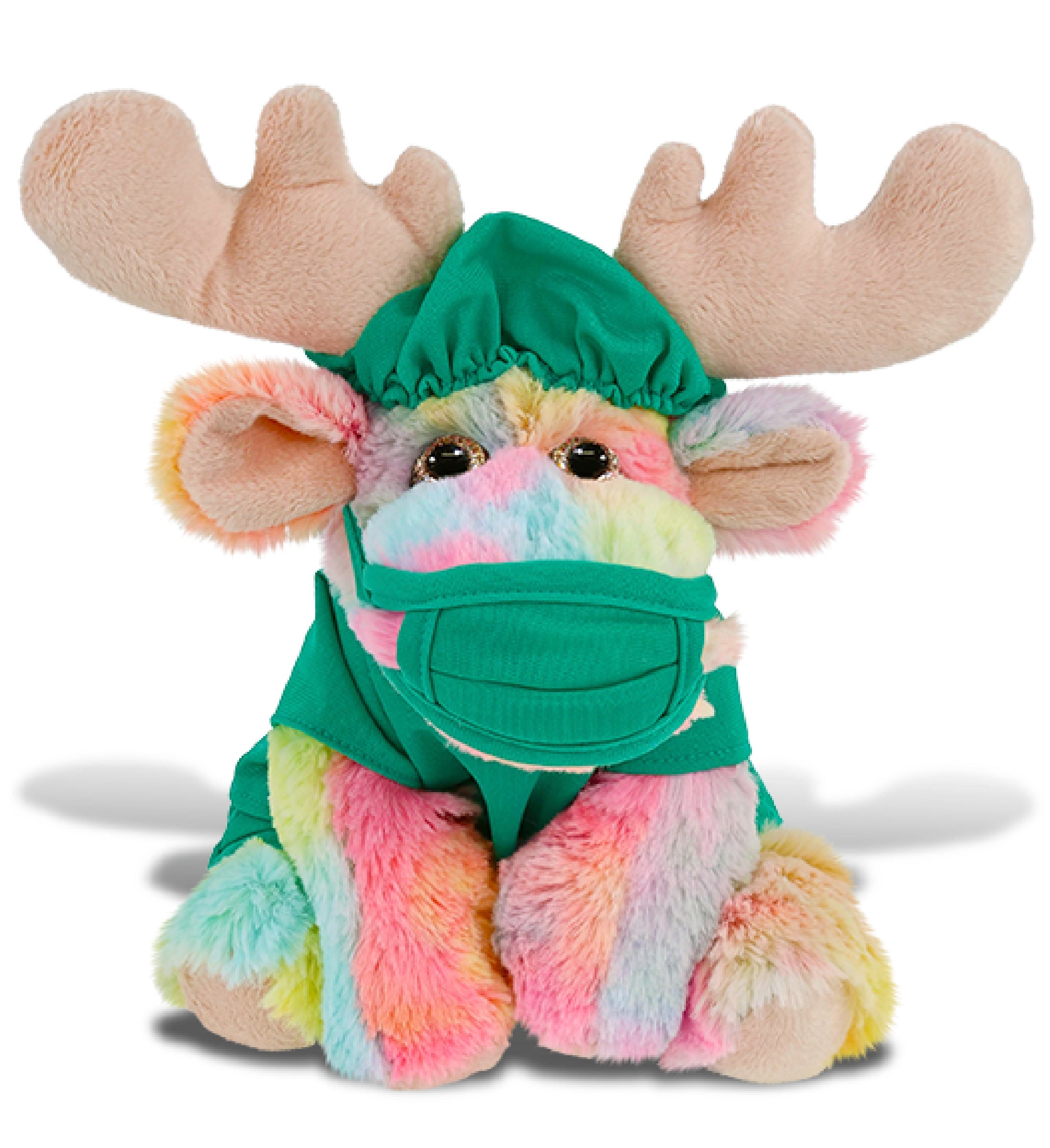 PLUSH DOCTOR - SUPER-SOFT PLUSH - RAINBOW FLOPPY MOOSE 9"
