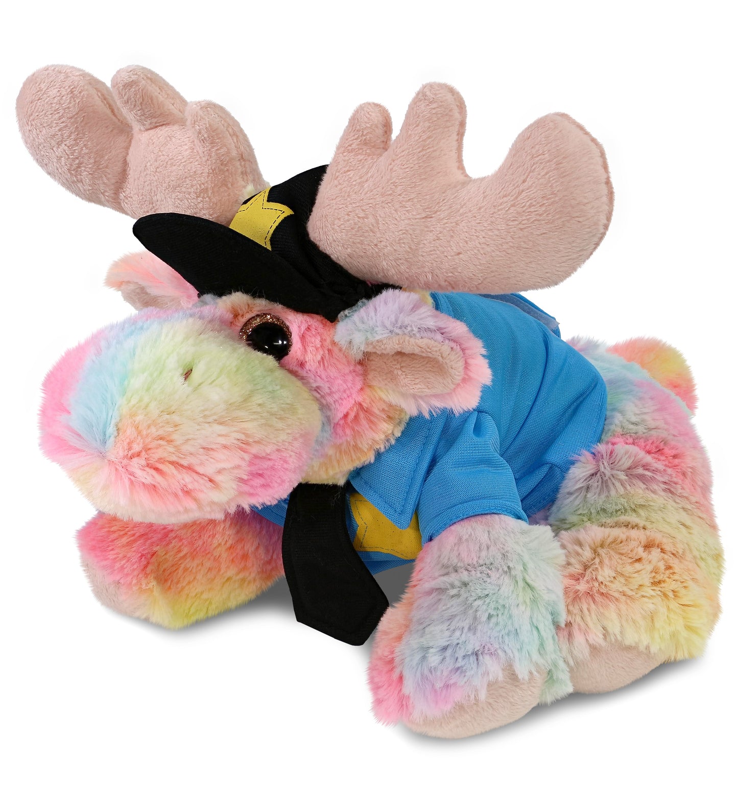 PLUSH POLICE - SUPER-SOFT PLUSH - RAINBOW FLOPPY MOOSE 9"