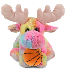 PLUSH BASKETBALL - SUPER-SOFT PLUSH - RAINBOW FLOPPY MOOSE 9"
