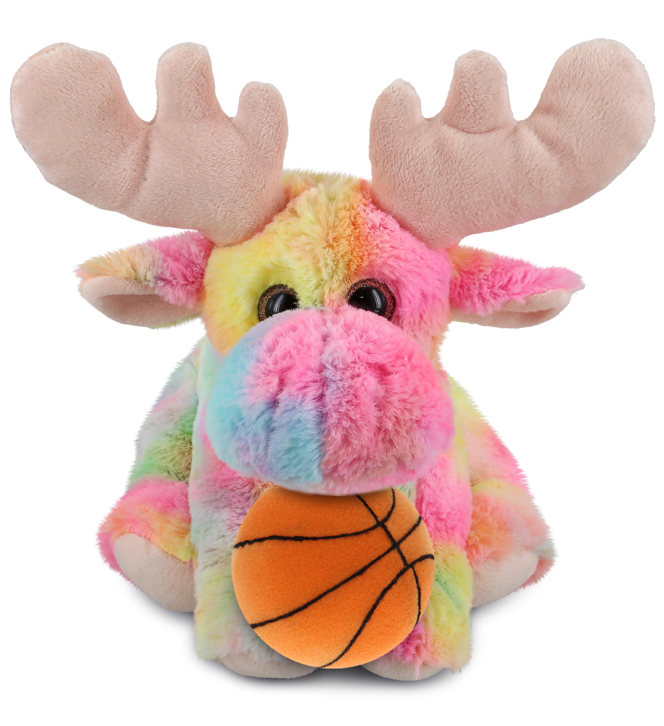 PLUSH BASKETBALL - SUPER-SOFT PLUSH - RAINBOW FLOPPY MOOSE 9"