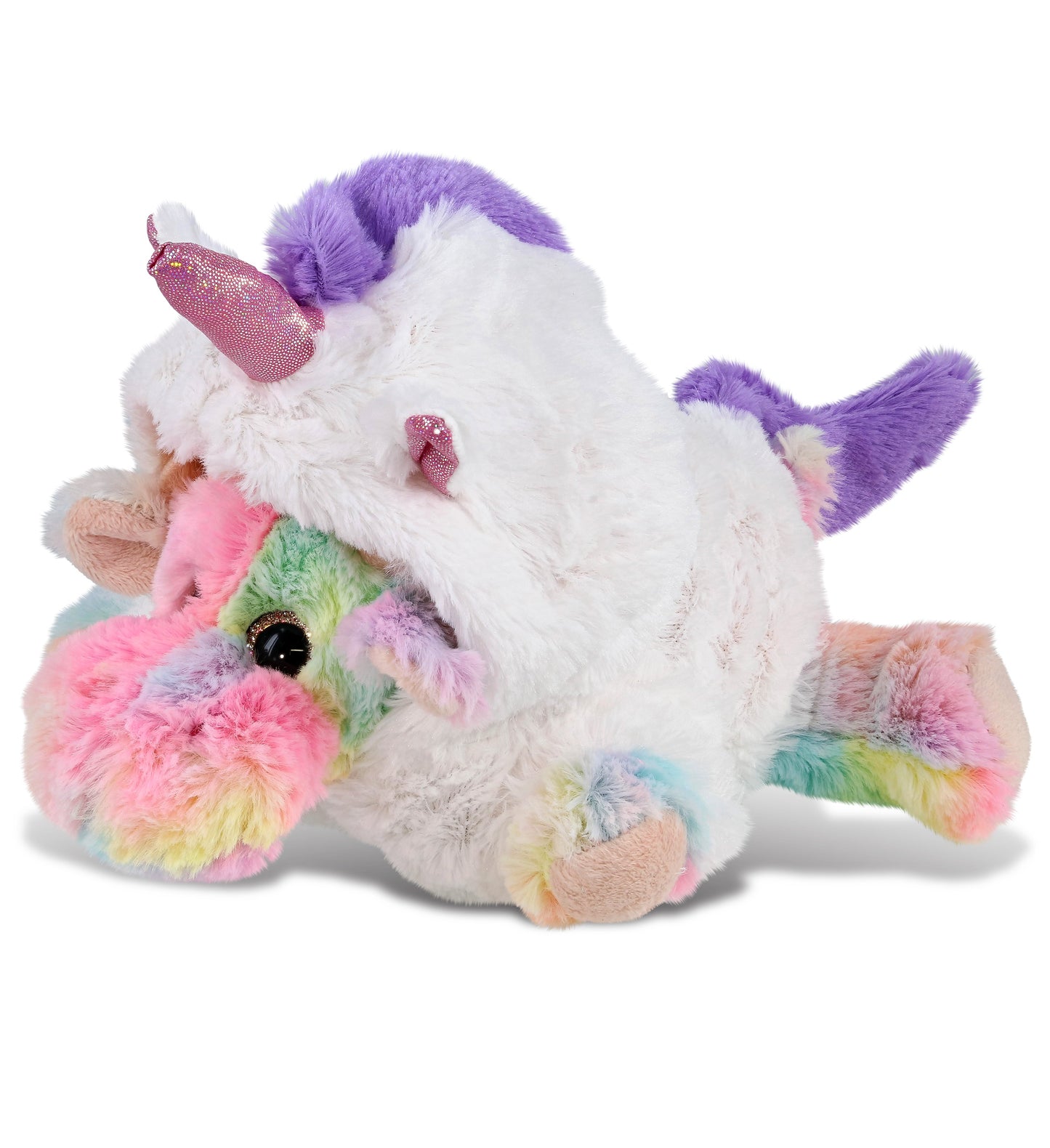 PLUSH UNICORN - SUPER-SOFT PLUSH - RAINBOW LYING MOOSE 9.5"