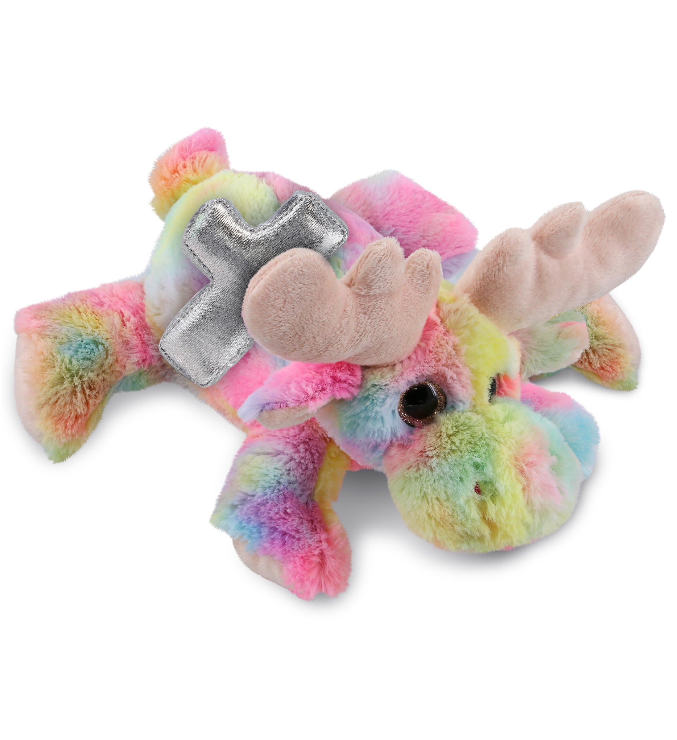 PLUSH CROSS - SUPER-SOFT PLUSH - RAINBOW LYING MOOSE 9.5"