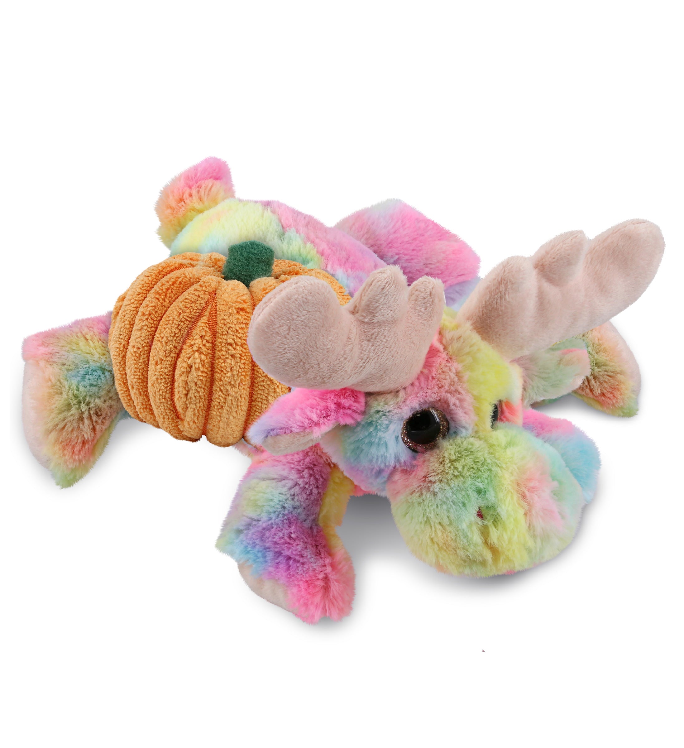 PLUSH PUMPKIN - SUPER-SOFT PLUSH - RAINBOW LYING MOOSE 9.5"