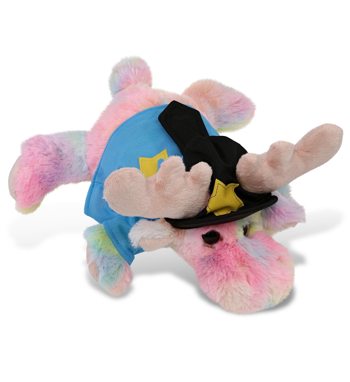 PLUSH POLICE - SUPER-SOFT PLUSH - RAINBOW LYING MOOSE 9.5"