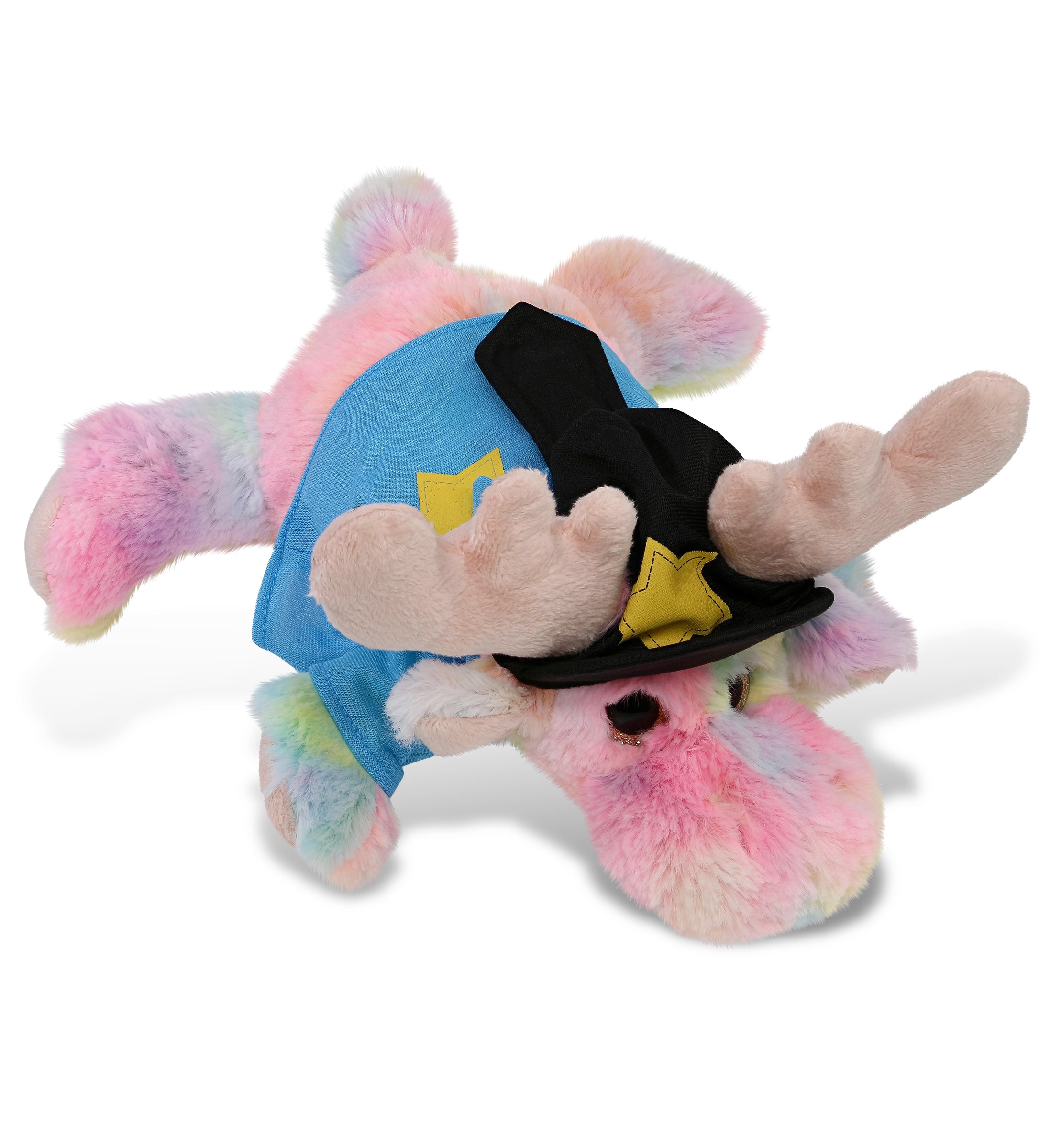 PLUSH POLICE - SUPER-SOFT PLUSH - RAINBOW LYING MOOSE 9.5"