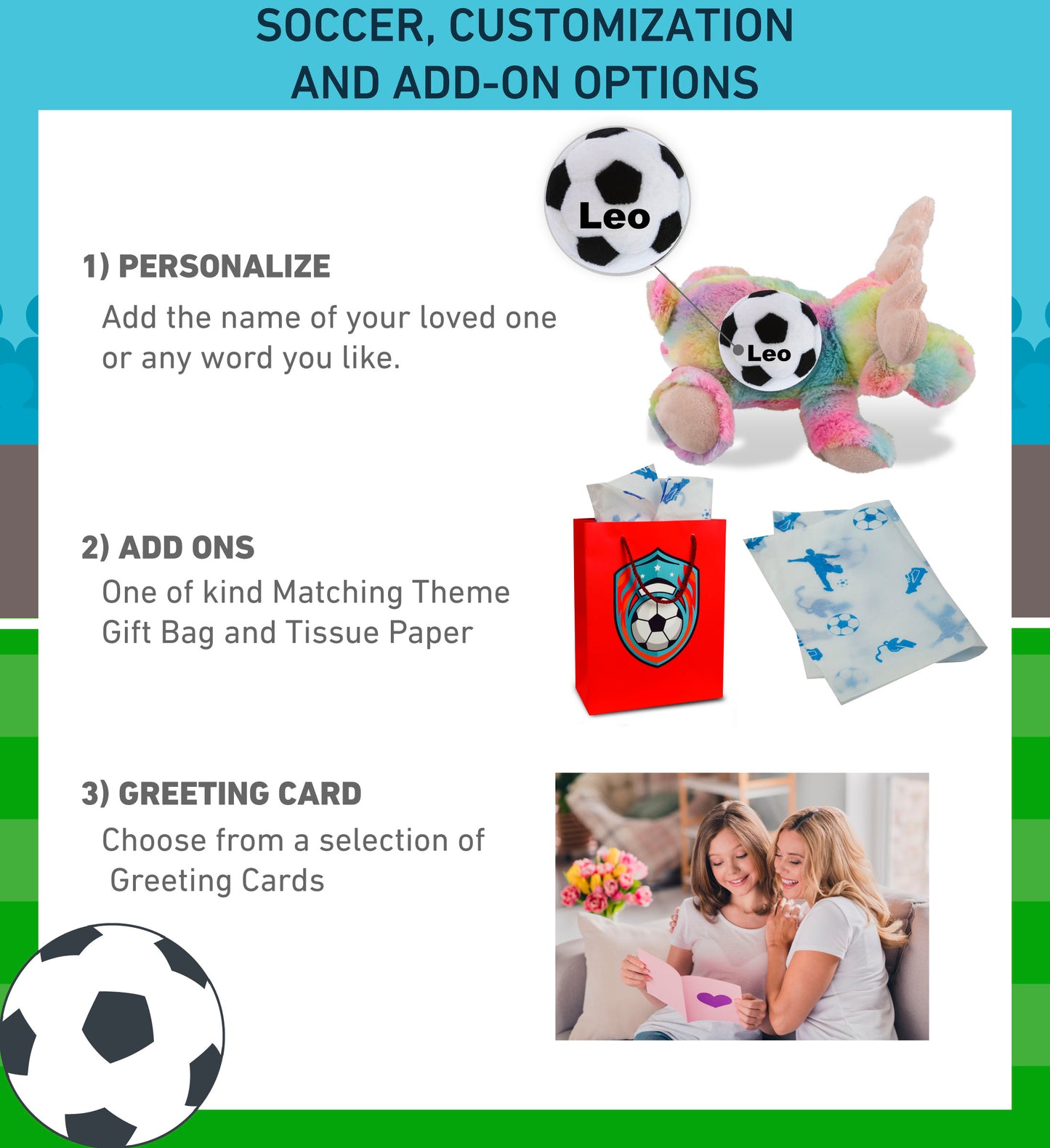 SUPER-SOFT PLUSH - RAINBOW LYING MOOSE 9.5" WITH SOCCER PLUSH