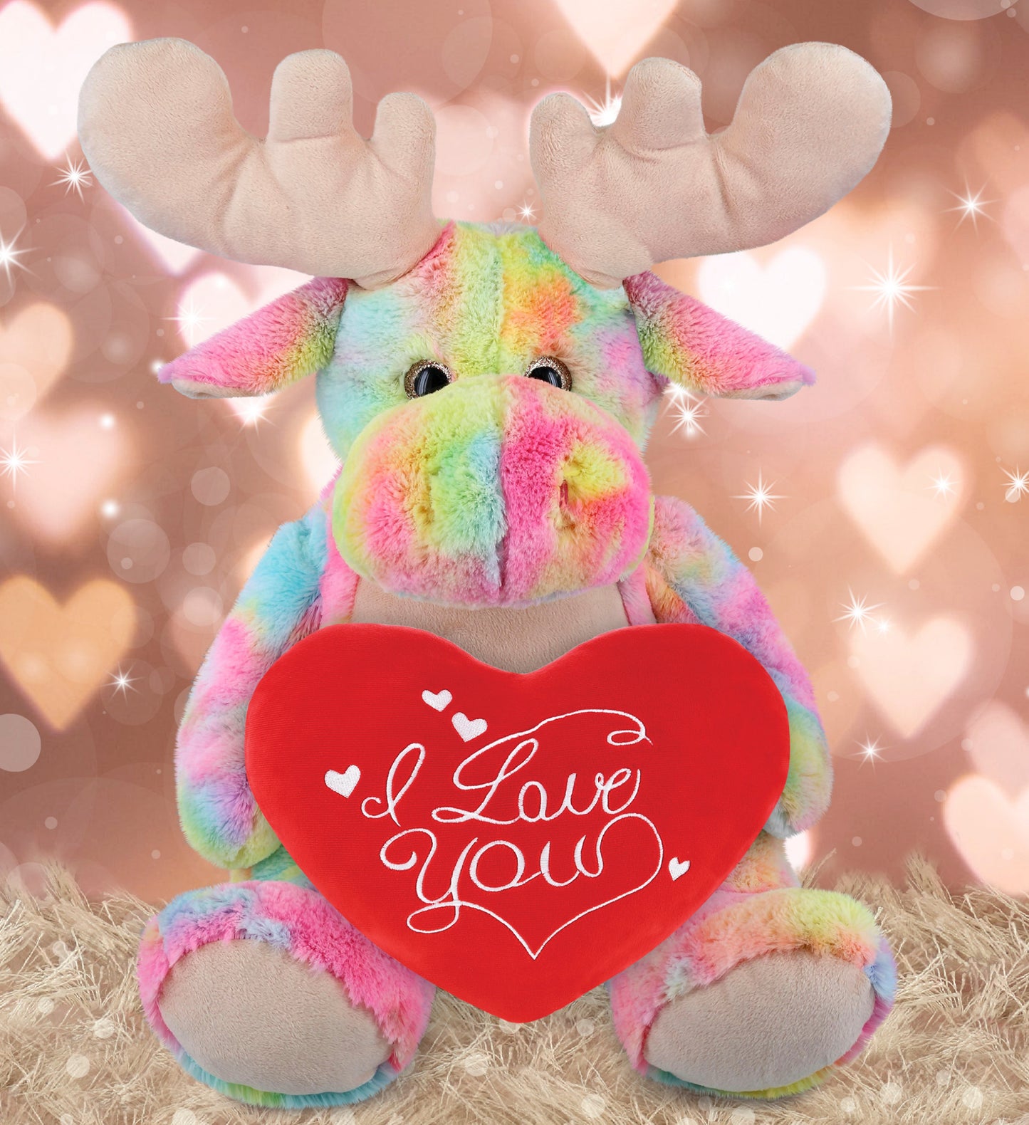 PLUSH PILLOW - I LOVE YOU RED HEART - 12 INCH - SUPER-SOFT PLUSH - RAINBOW MOOSE XL 15"