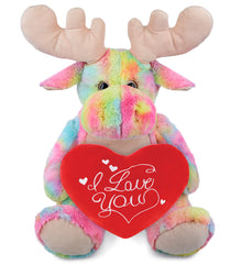 PLUSH PILLOW - I LOVE YOU RED HEART - 12 INCH - SUPER-SOFT PLUSH - RAINBOW MOOSE XL 15"