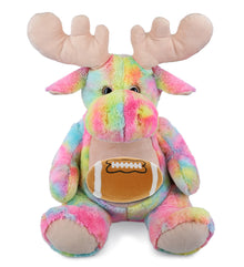 SUPER-SOFT PLUSH - RAINBOW MOOSE XL 15" WITH FOOTBALL PLUSH