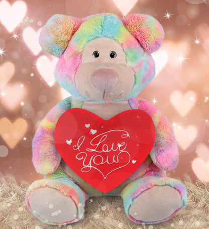 PLUSH PILLOW - I LOVE YOU RED HEART - 12 INCH - SUPER-SOFT PLUSH - RAINBOW BEAR XL 17"