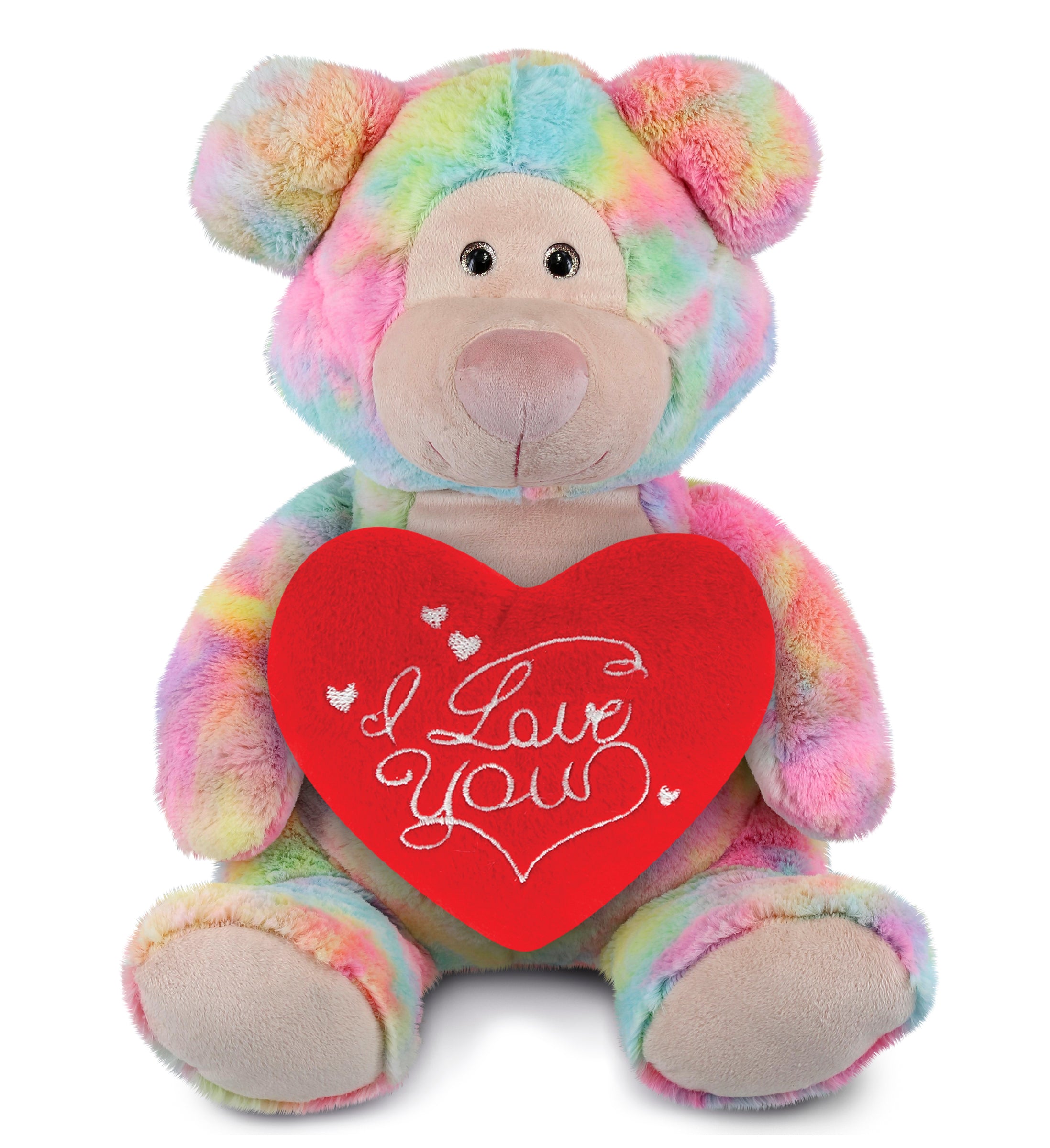 PLUSH PILLOW - I LOVE YOU RED HEART - 12 INCH - SUPER-SOFT PLUSH - RAINBOW BEAR XL 17"