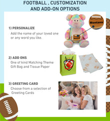 SUPER-SOFT PLUSH - RAINBOW BEAR XL 17" WITH FOOTBALL PLUSH