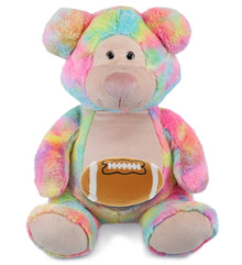 SUPER-SOFT PLUSH - RAINBOW BEAR XL 17" WITH FOOTBALL PLUSH