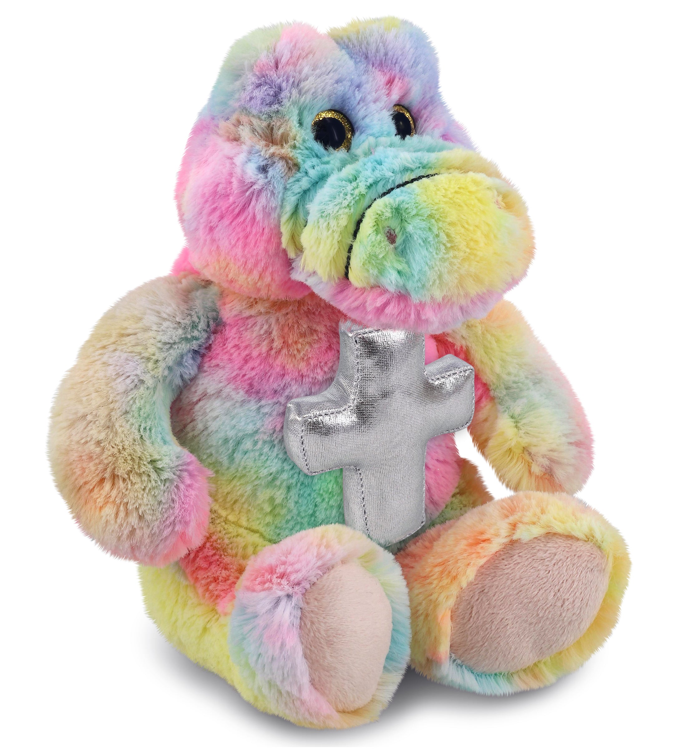 PLUSH CROSS - SUPER-SOFT PLUSH - RAINBOW SITTING ALLIGATOR 8"