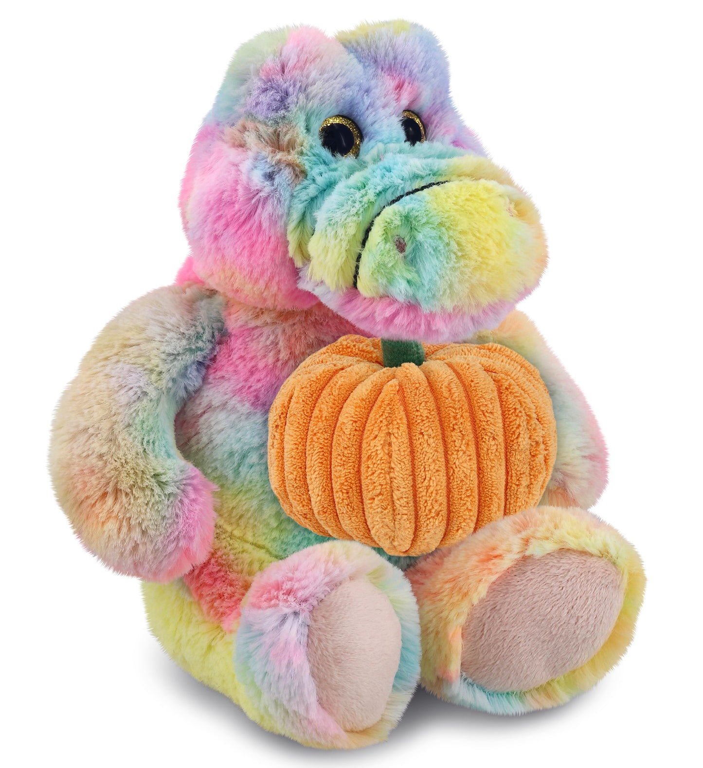 PLUSH PUMPKIN - SUPER-SOFT PLUSH - RAINBOW SITTING ALLIGATOR 8"