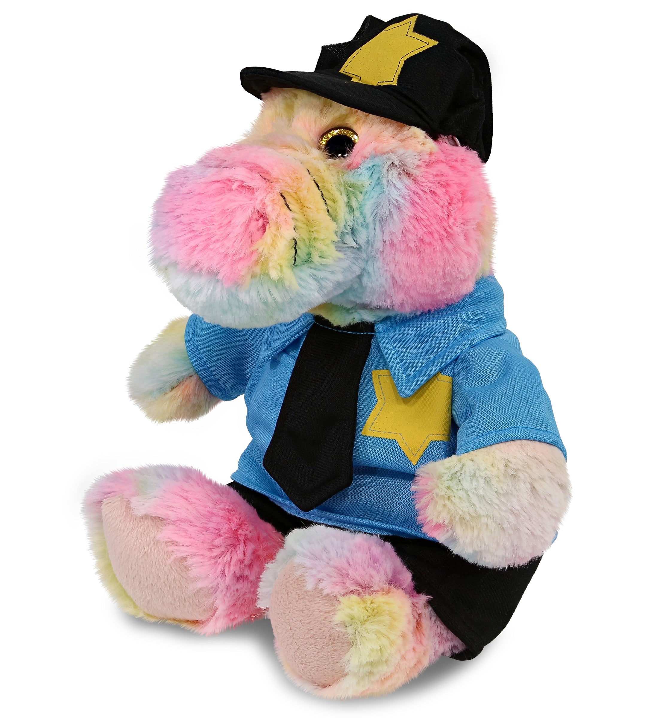 PLUSH POLICE - SUPER-SOFT PLUSH - RAINBOW SITTING ALLIGATOR 8"