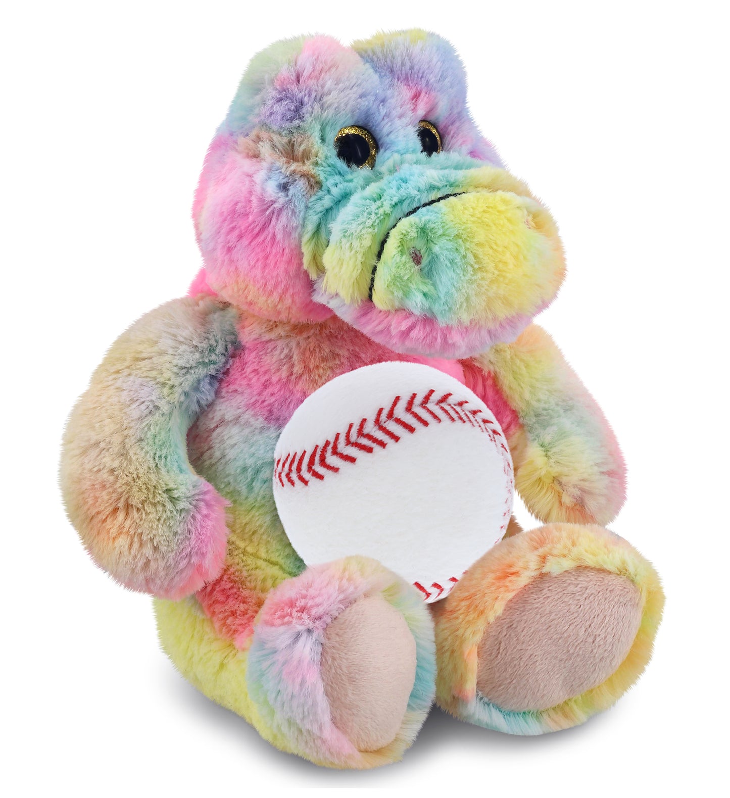 PLUSH BASEBALL - SUPER-SOFT PLUSH - RAINBOW SITTING ALLIGATOR 8"
