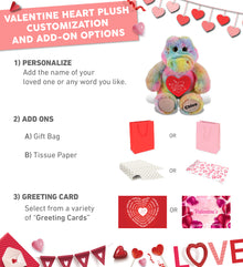 PLUSH I LOVE YOU RED HEART - SUPER-SOFT PLUSH - RAINBOW SITTING ALLIGATOR 8"