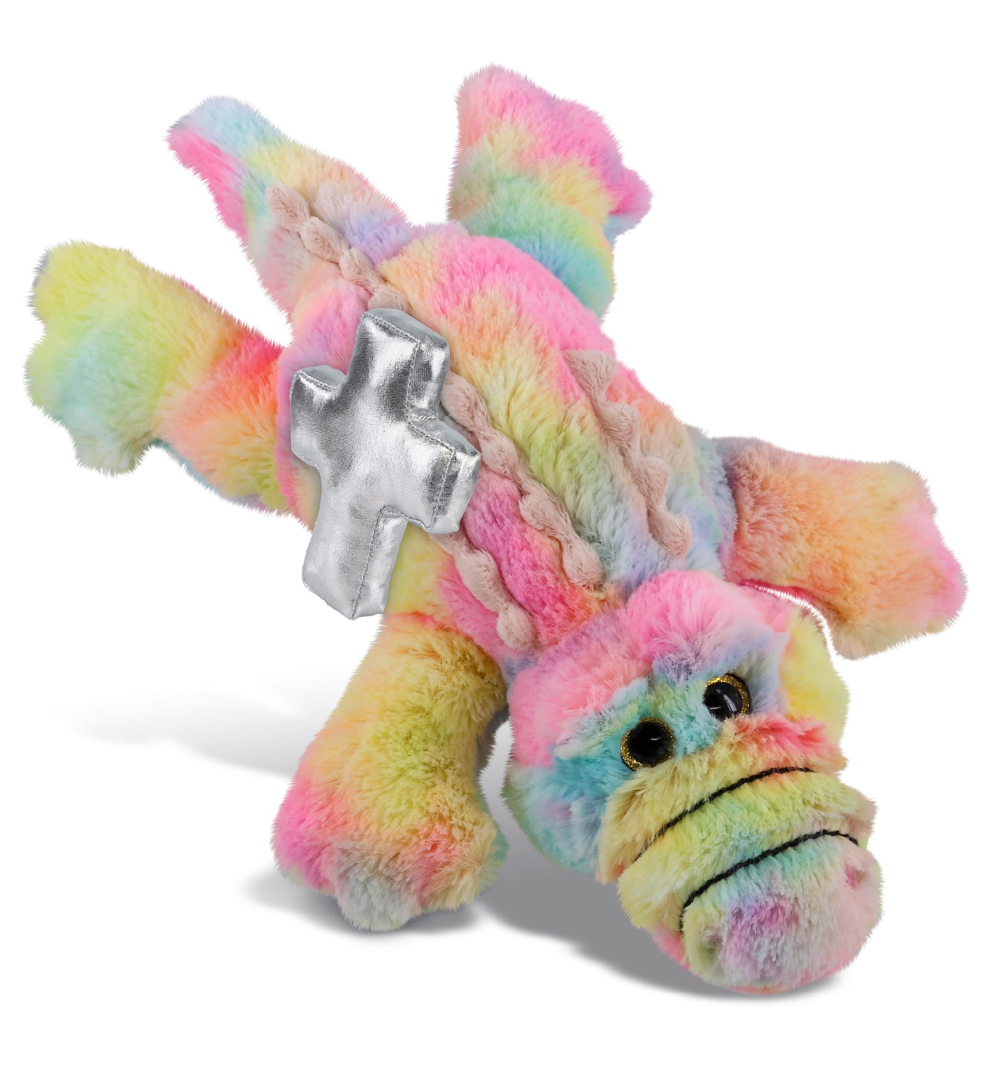 PLUSH CROSS - SUPER-SOFT PLUSH - RAINBOW ALLIGATOR SMALL 12"