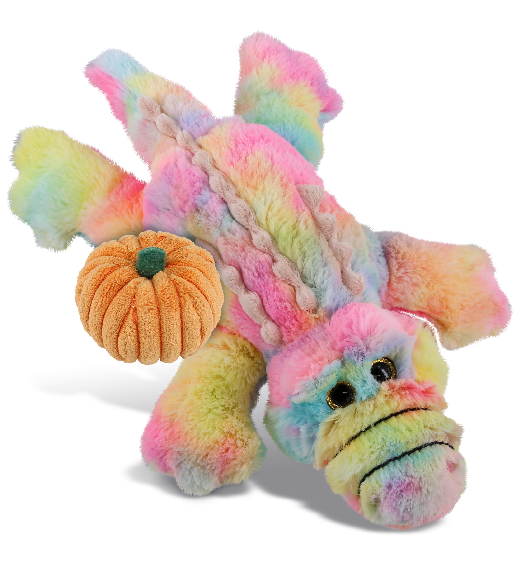 PLUSH PUMPKIN - SUPER-SOFT PLUSH - RAINBOW ALLIGATOR SMALL 12"