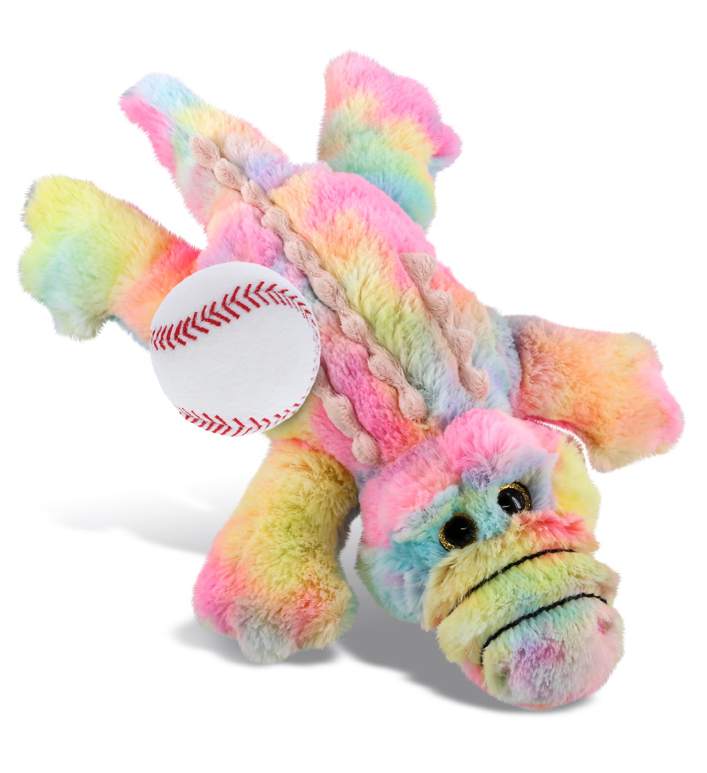 PLUSH BASEBALL - SUPER-SOFT PLUSH - RAINBOW ALLIGATOR SMALL 12"
