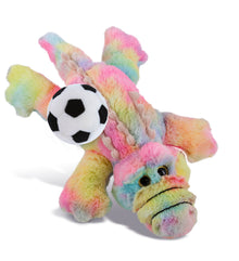 SUPER-SOFT PLUSH - RAINBOW ALLIGATOR SMALL 12" WITH SOCCER PLUSH