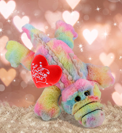 PLUSH I LOVE YOU RED HEART - SUPER-SOFT PLUSH - RAINBOW ALLIGATOR SMALL 12"