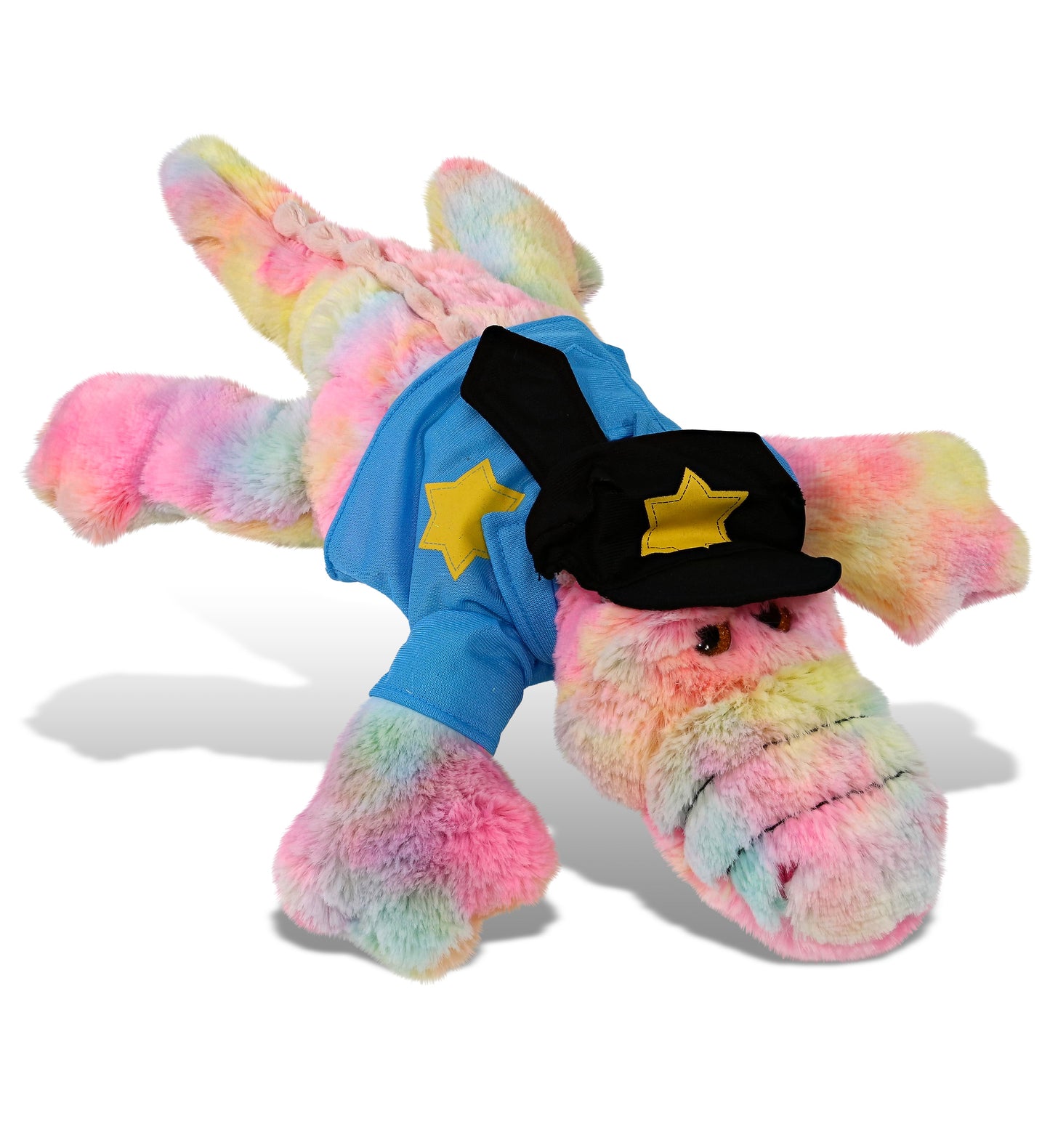 PLUSH POLICE - SUPER-SOFT PLUSH - RAINBOW ALLIGATOR LARGE 17"