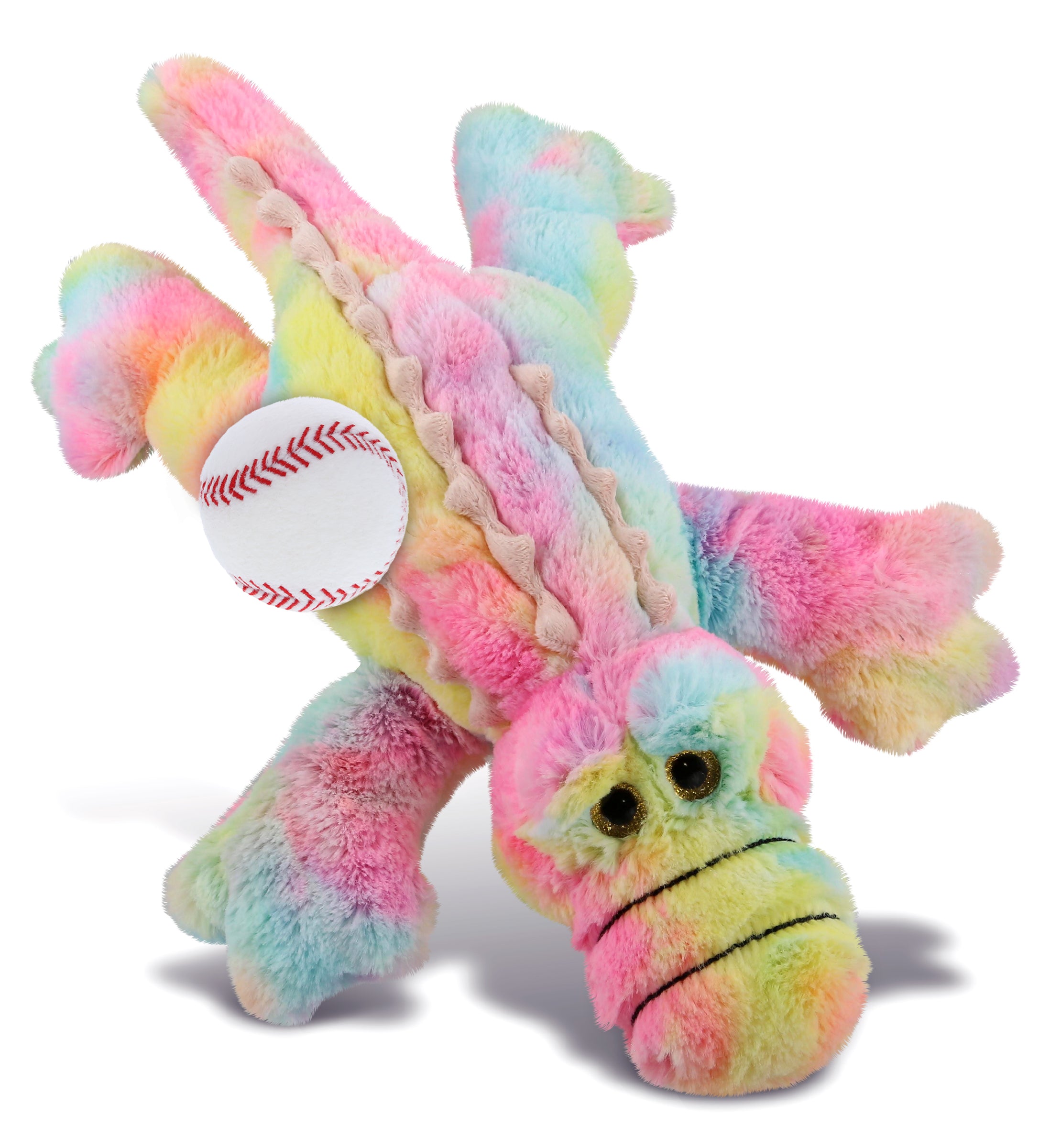 PLUSH BASEBALL - SUPER-SOFT PLUSH - RAINBOW ALLIGATOR LARGE 17"