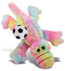 SUPER-SOFT PLUSH - RAINBOW ALLIGATOR LARGE 17" WITH SOCCER PLUSH
