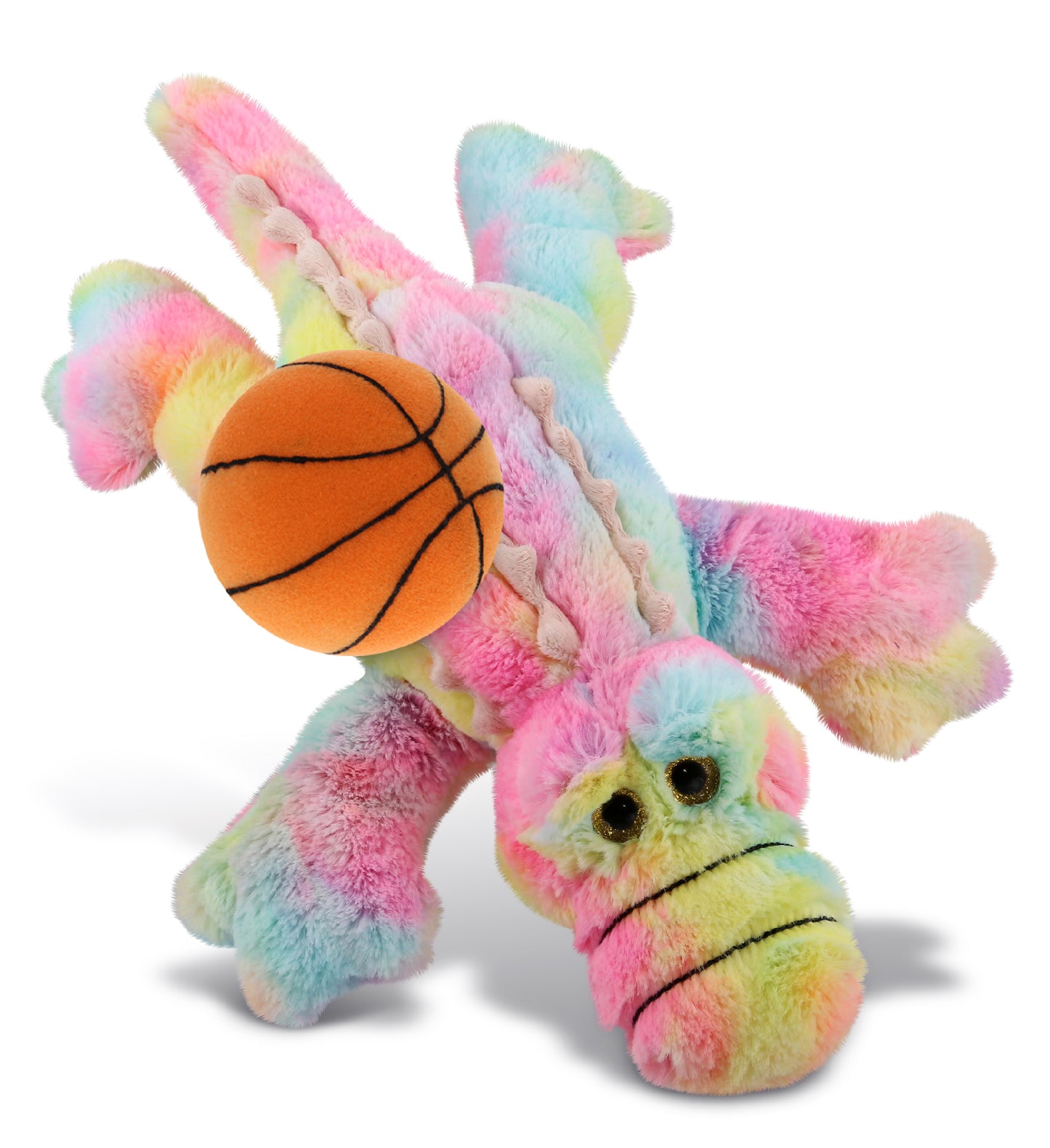 PLUSH BASKETBALL - SUPER-SOFT PLUSH - RAINBOW ALLIGATOR LARGE 17"