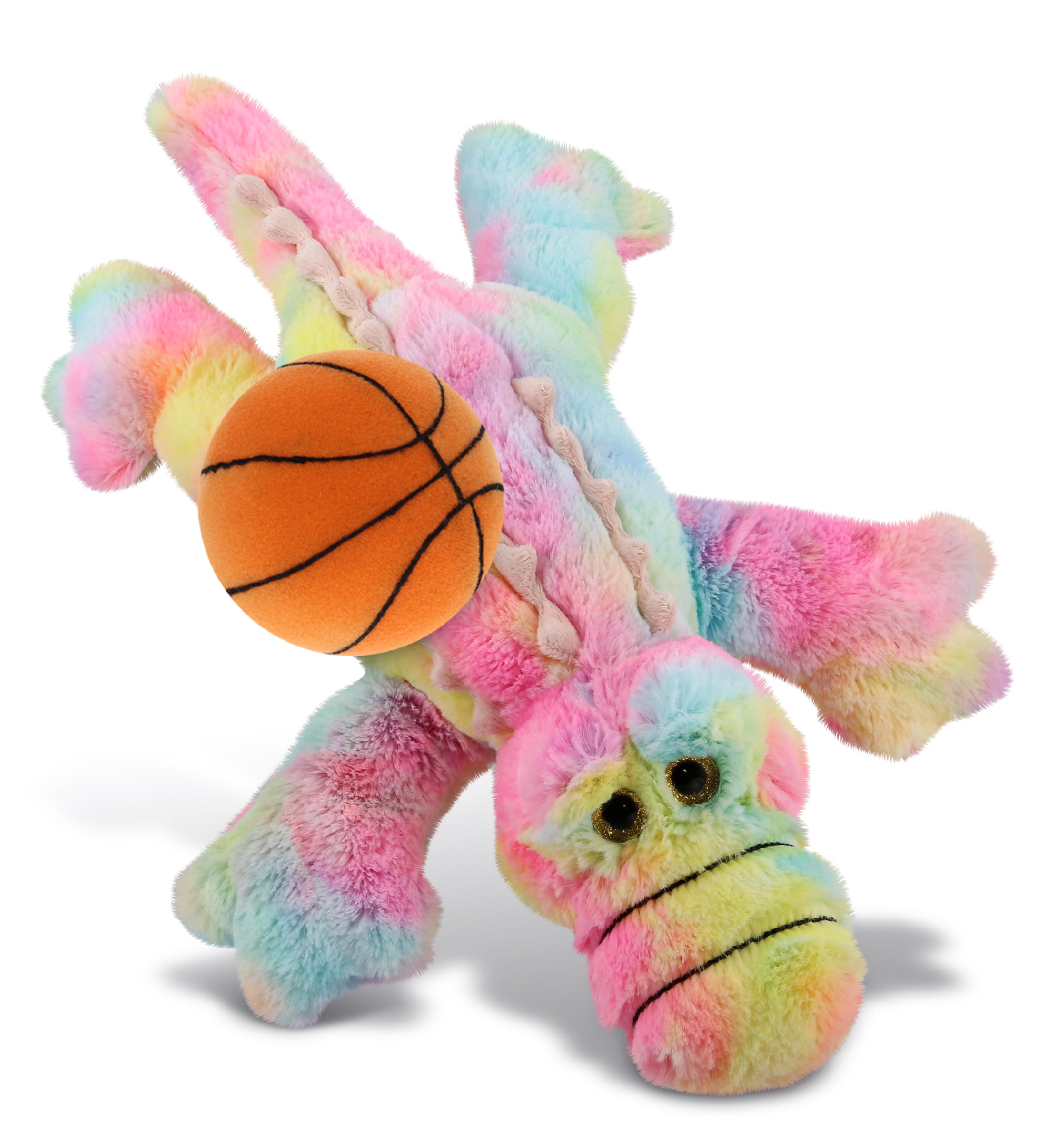 PLUSH BASKETBALL - SUPER-SOFT PLUSH - RAINBOW ALLIGATOR LARGE 17"