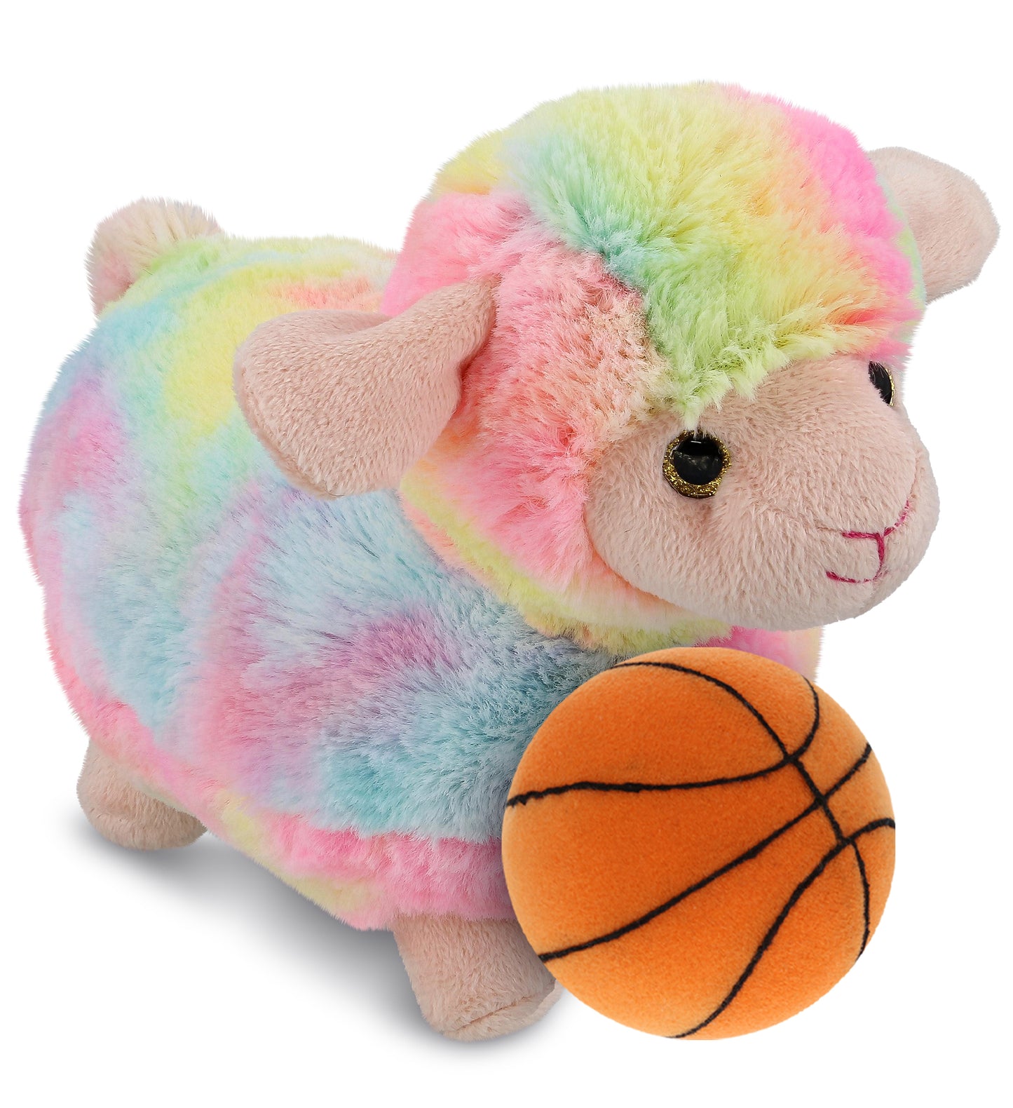 PLUSH BASKETBALL - SUPER-SOFT PLUSH - RAINBOW SHEEP 7"