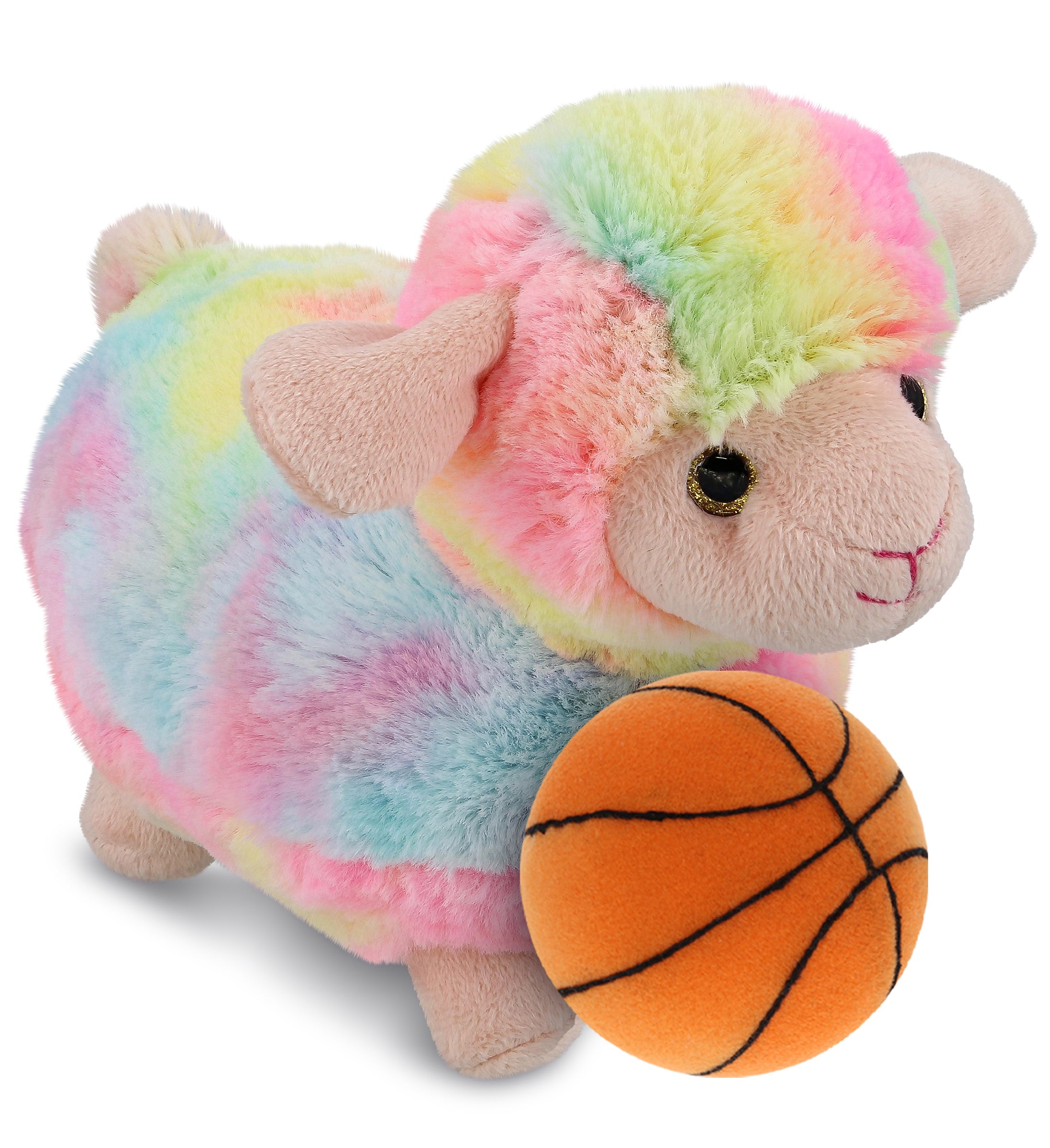 PLUSH BASKETBALL - SUPER-SOFT PLUSH - RAINBOW SHEEP 7"