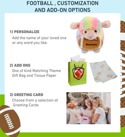 SUPER-SOFT PLUSH - RAINBOW SHEEP 7" WITH FOOTBALL PLUSH