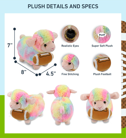 SUPER-SOFT PLUSH - RAINBOW SHEEP 7" WITH FOOTBALL PLUSH